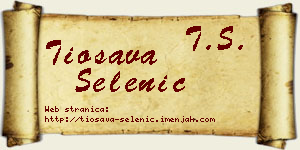 Tiosava Selenić vizit kartica